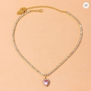Pink heart necklace